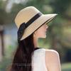 Straw hat women's new sun hat beach hat bow summer eaves UV protection sun hat