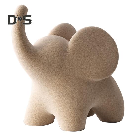 

Статуэтка слона, мини-фигурка слона из смолы, белый флокированный слон, центральный элемент стола для домашнего офиса, книжной полки, подставки под телевизор, декор белый