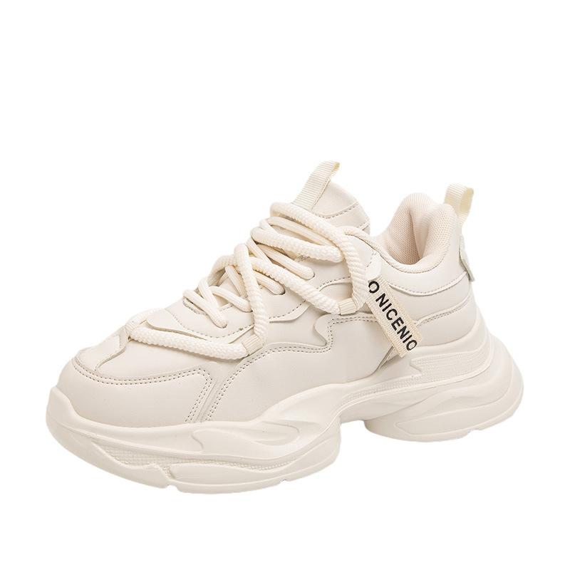 Women's shoes fashion outdoor sports shoes design sense platform casual shoes daily versatile running shoes solid color simple