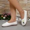 Fashion Women's  PU Leather Shoes, Women's Slip On Walking Shoes, Mother's Butterfly Loafers, Women's Comfortable Flat Shoes