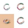 Fashionable European Style Rhinestone Ear Clips Colorful Alloy Ear Jewelry