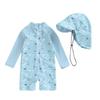 Childrens Polyester Long Sleeve Swimsuit With Hat And Full Coverage For Pool And Beach Play
