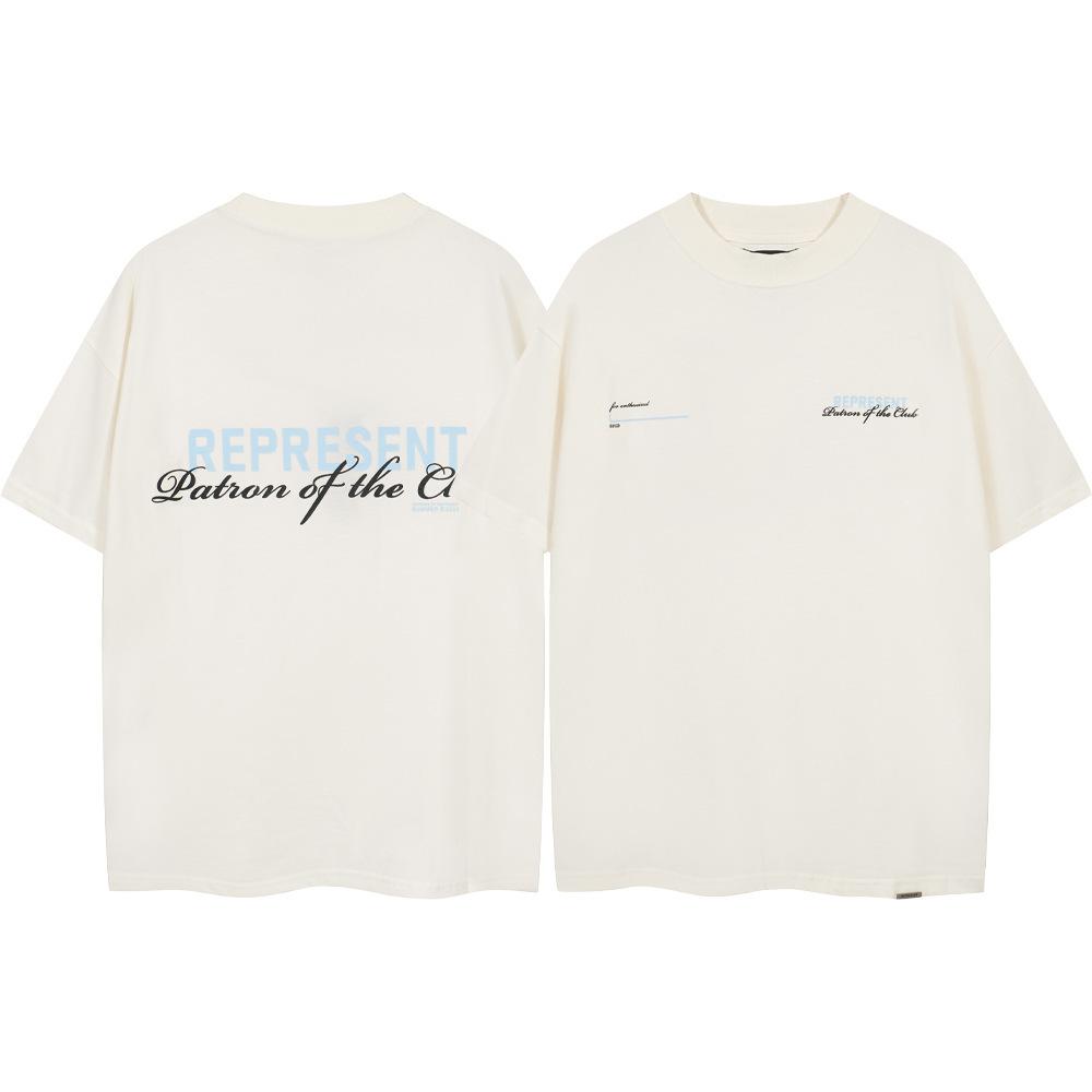 Trendy brand REPRESEN classic slogan printed male and female couples crew neck pullover cotton short-sleeved T-shirt high street