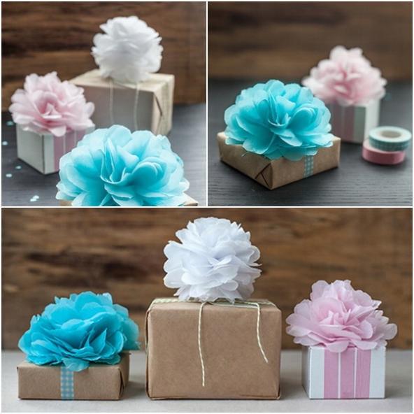 34907 Blotting paper pompom 15 white decoration pompoms