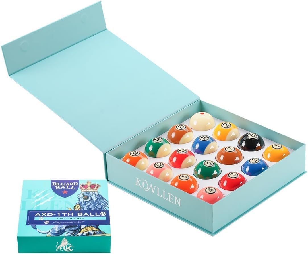 

KONLLEN Бильярдный стол для пула Дюймовый стандартный 16 Набор для бильярда AXD-1TH Шары, Аксессуары, Размер 2-1/4, Шары,
