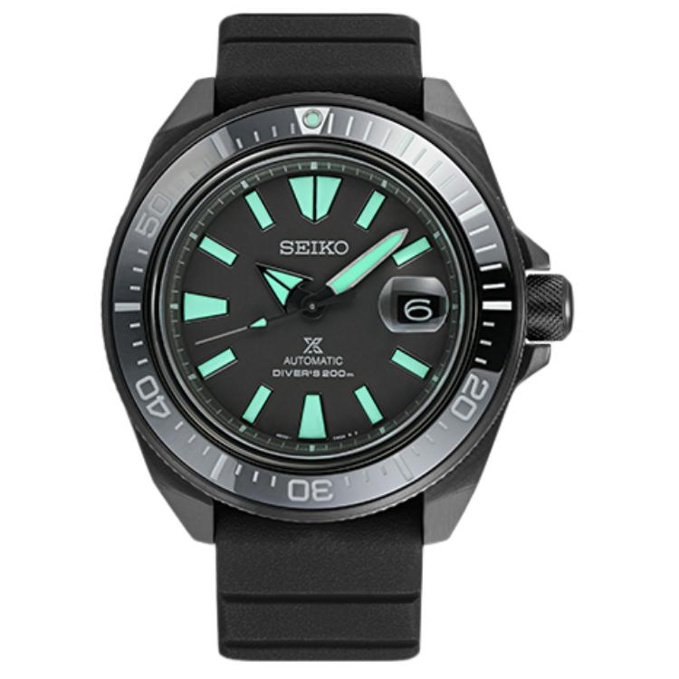 SEIKO Prospe Automatic Mechanical Movement Silicone Strap Watch Men s Watches Black Dial SRPH97K1