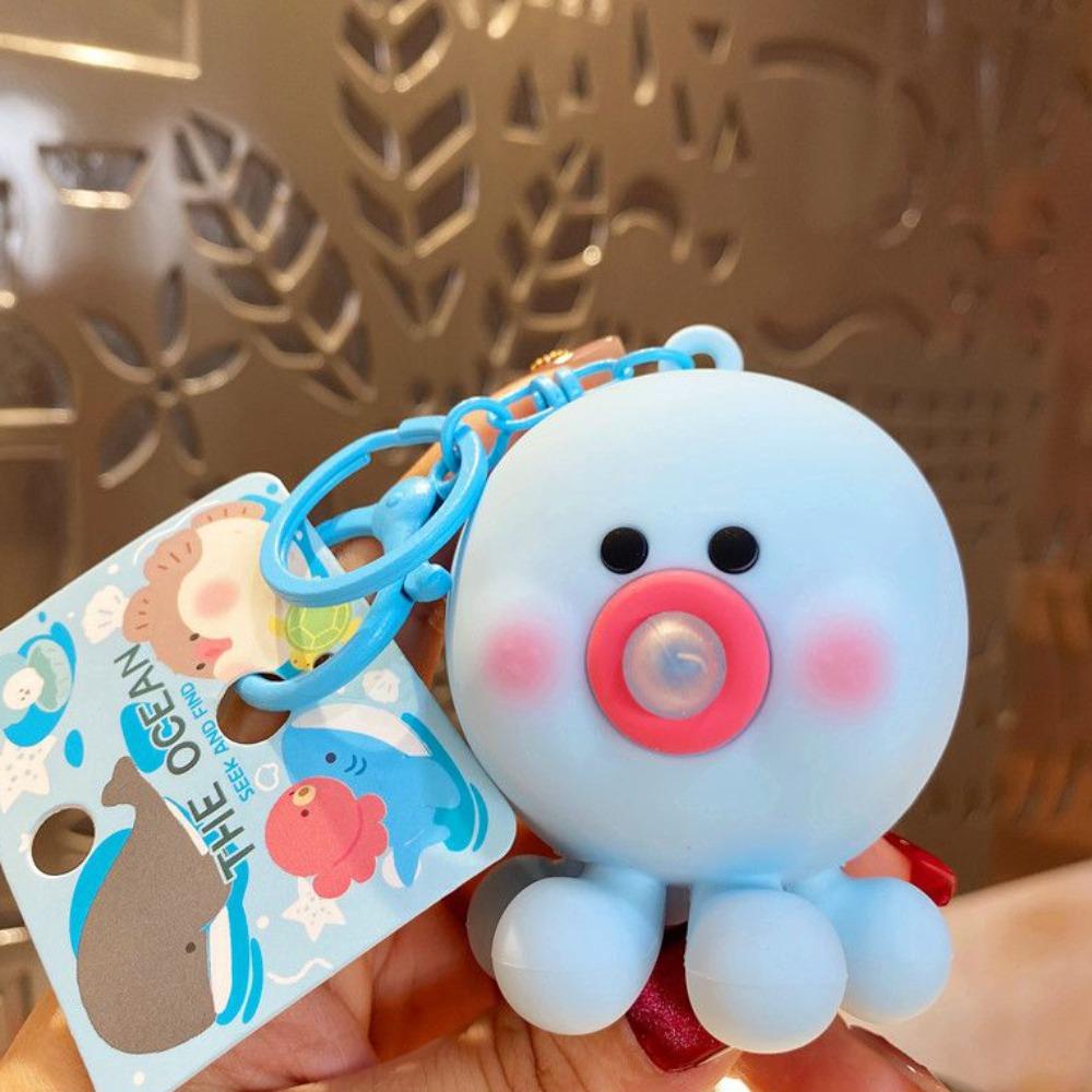 Bag Decoration Silicone Octopus Pendant Blow Bubble Octopus Doll Keyring  Birthday Gift