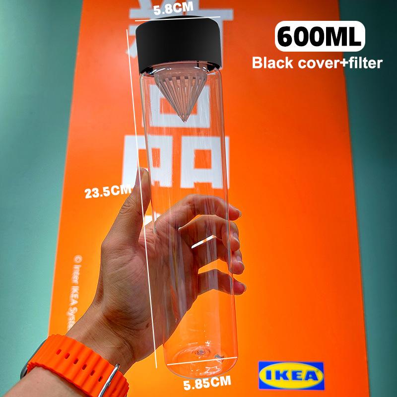Kallbryggt te Vattenflaska Filter Vattenkopp Bärbar För Sport Utflykter Mjölkte Fruktjuice Drickkopp Hemma Transparent