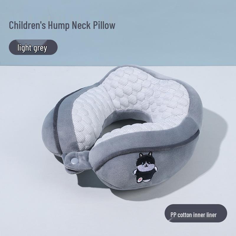 U-Shaped Cartoon Neck Pillow: Cute Embroidered Travel Pillow with Parent-Child Support