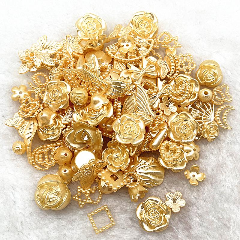 20g/lot Mixed Rose Flower Bowknot Beads Star Heart Butterfly Acrylic Spacer Beads for Jewelry Making DIY Bracelet Accessories