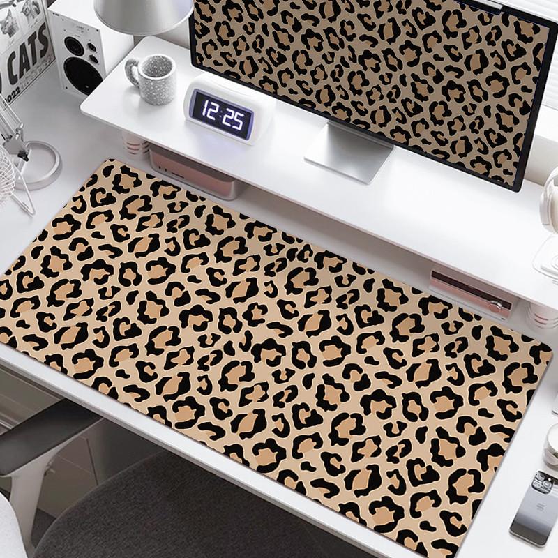 Pink Leopard Print Mouse Pad HD Printing Large Seaming Waterproof Mouse Pad Antislip Gaming Mouse Pad