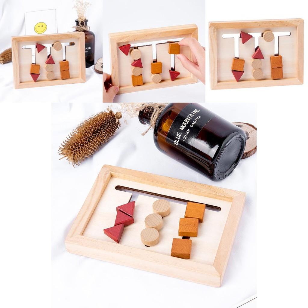 Wooden Shape Matching Game Board Children Puzzle Toy For Early Learning