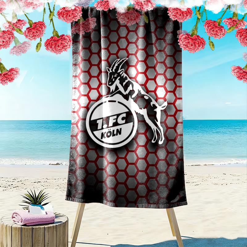 Asciugamano da Spiaggia con Stampa FC KÖLN, Asciugamano Grande Morbido Asciugatura Rapida per Spiaggia Campeggio Nuoto