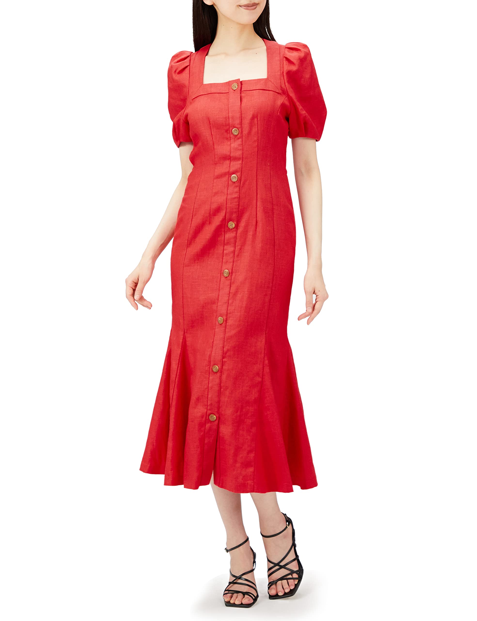 

Платье-русалка с пуговицами спереди SWFO222030 КРАСНЫЙ 0 [Sneider] Женское красный