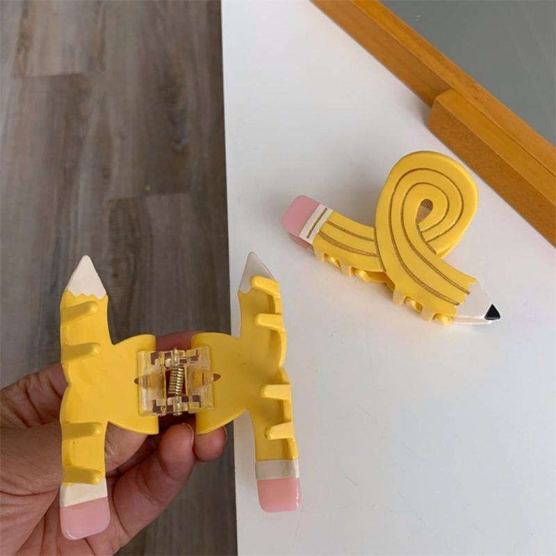 Elegant Pencil Hair Claw for Women Girl Creative Shape Claw Clip Hair Grip Ponytail Holder Back To School Hair Decors