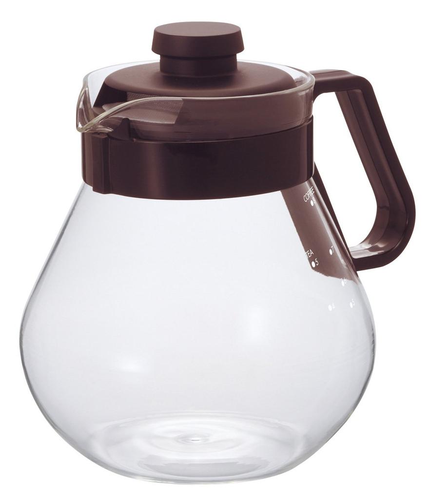 HARIO Tee-/Kaffee-Servierkanne Time Brown, hitzebeständiges Glas, hergestellt in Japan, 1.000 ml, TCN-100CBR