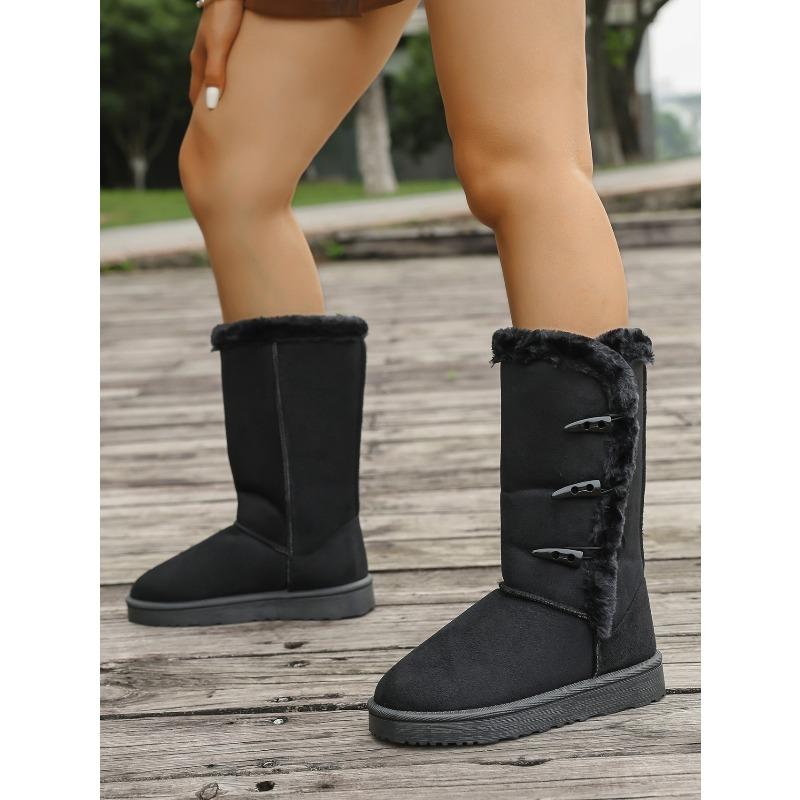 Cross-Border Trade 2025 Winter New Arrival: Women's Thick-Sole Fleece-Lined Snow Boots - Warm, Slip-Resistant, Height-Enhancing