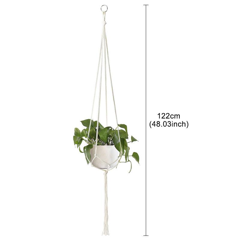 Handmade Flower Hanging Pot Rope Net Macrame Plant Hanger Flower Pot for Home Wall Decoration Courtyard Garden Planter Basket