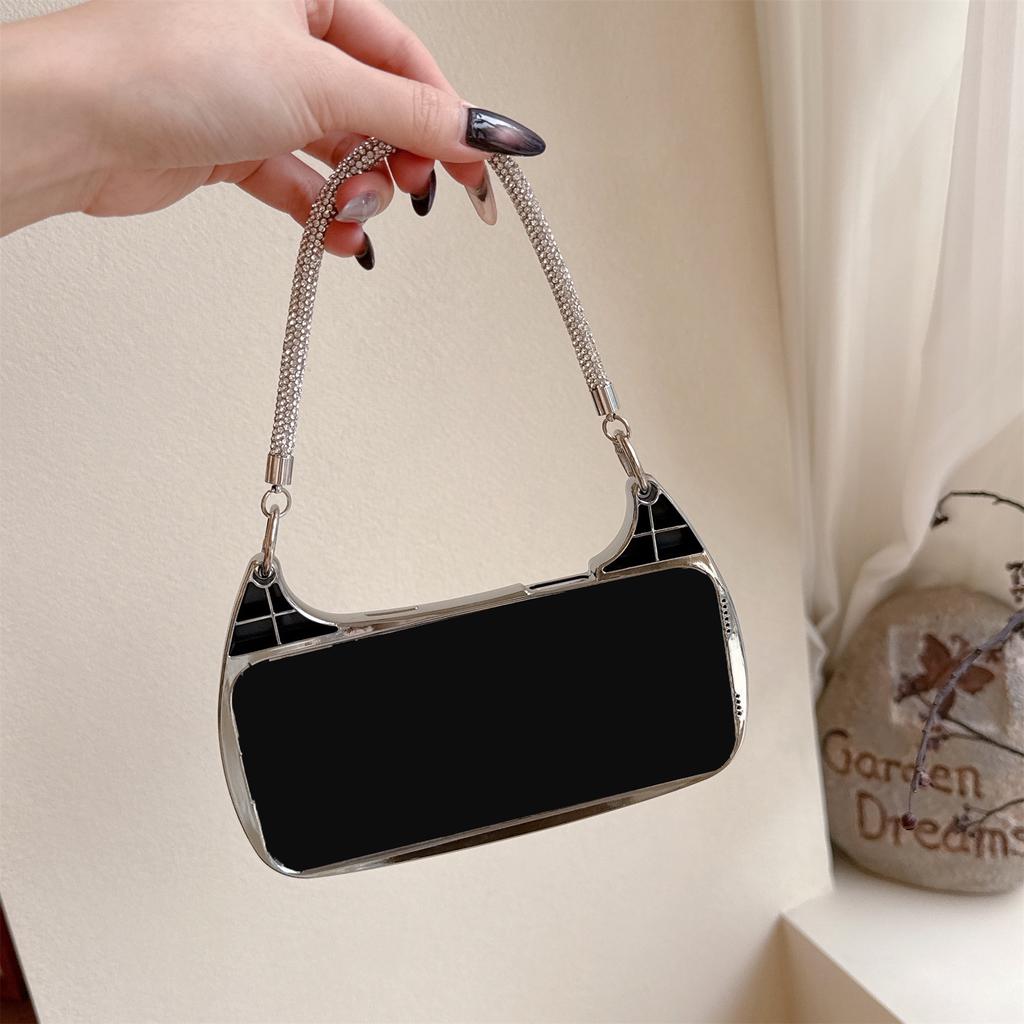 Etui na telefon na ramię z perłami i wiśniami dla serii iPhone 12-17 — Błyszczący regulowany pasek, Świeży letni design