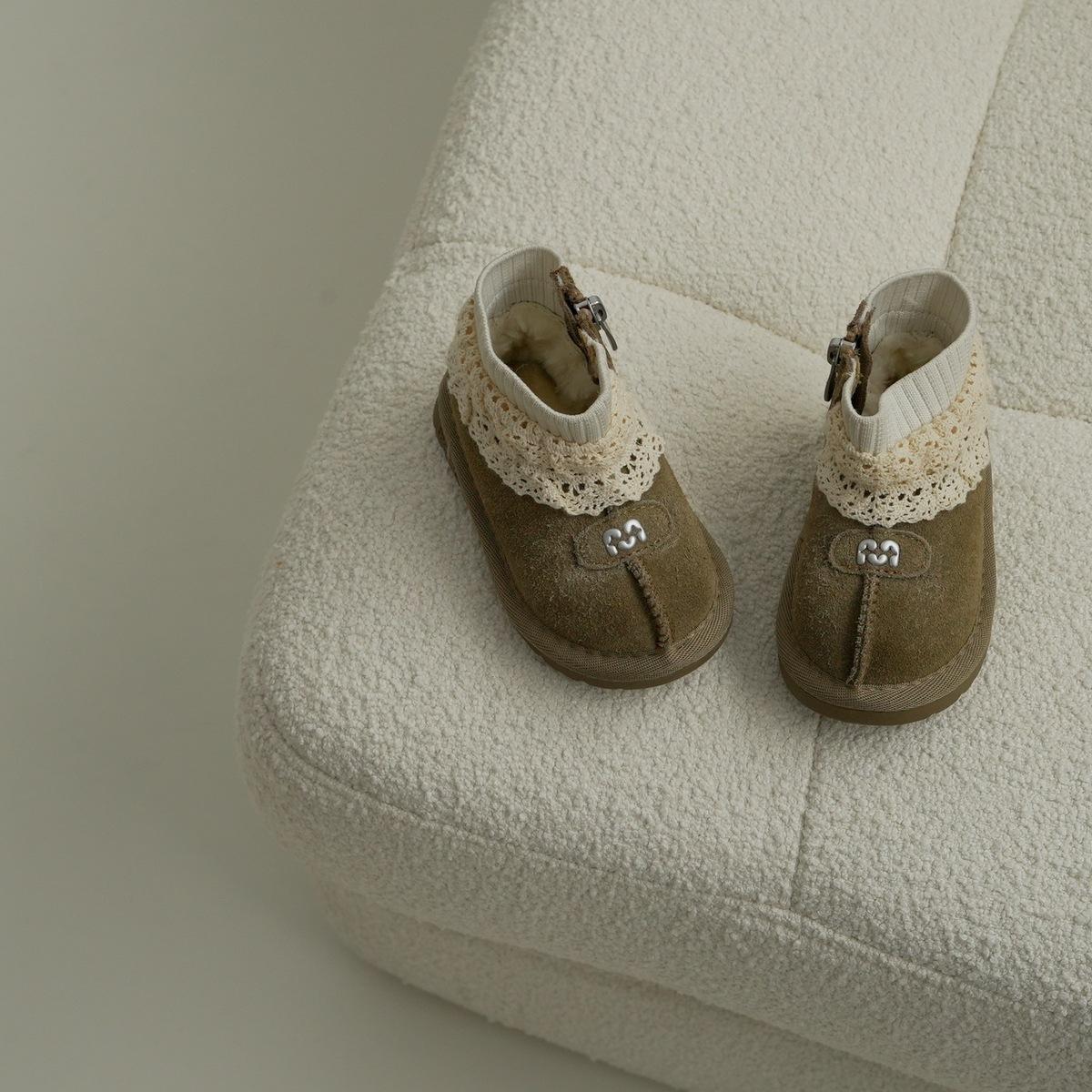 

XSHX Retro Daughter Children s French Snow Boots Boys and Girls Miu Winter Thickened Toddler 249051 19