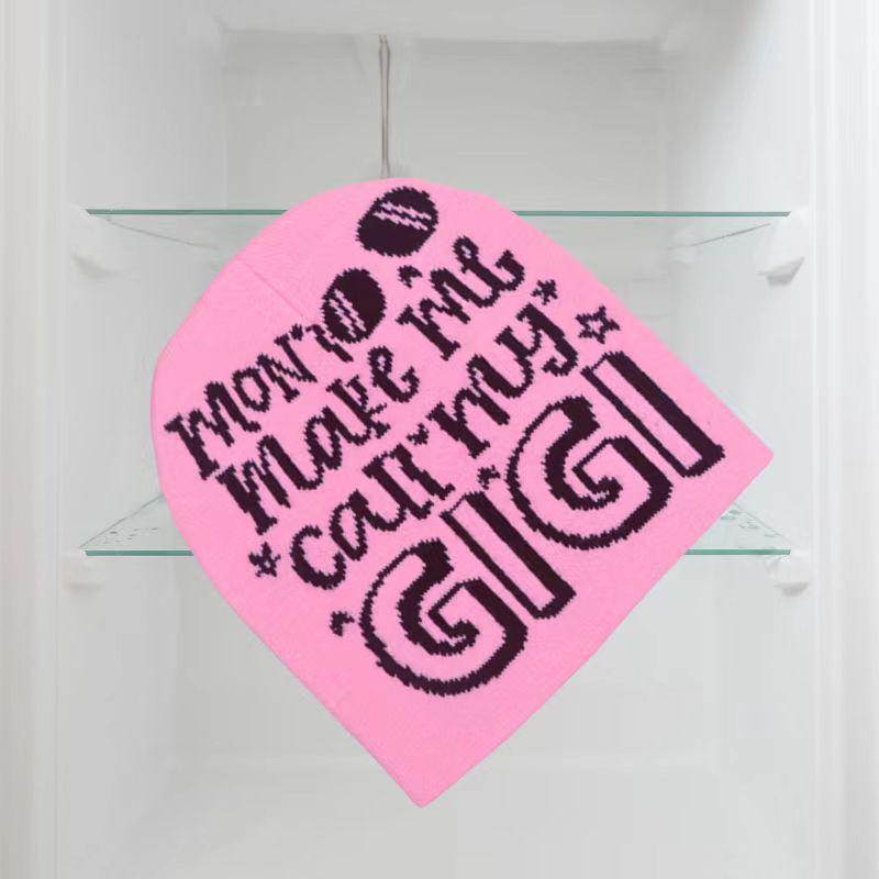 

GIGI Жаккардовая шерстяная шапка-бини с защитой ушей - Модный европейский и американский стиль One size розовый