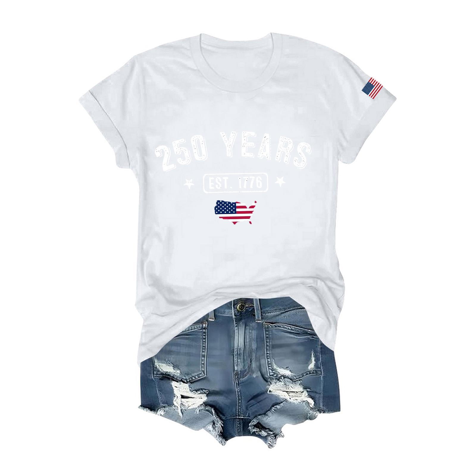 

Womens T Shirts Short Sleeve Shirts Pullover Summer Spring Tops Blouses XL білий