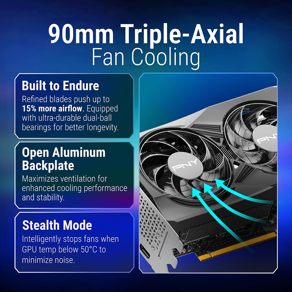 PNY GeForce RTX 5070 Ti 16GB Overclocked TripleFan Graphics Card VD9079 VCG5070T16TFXPB1-O