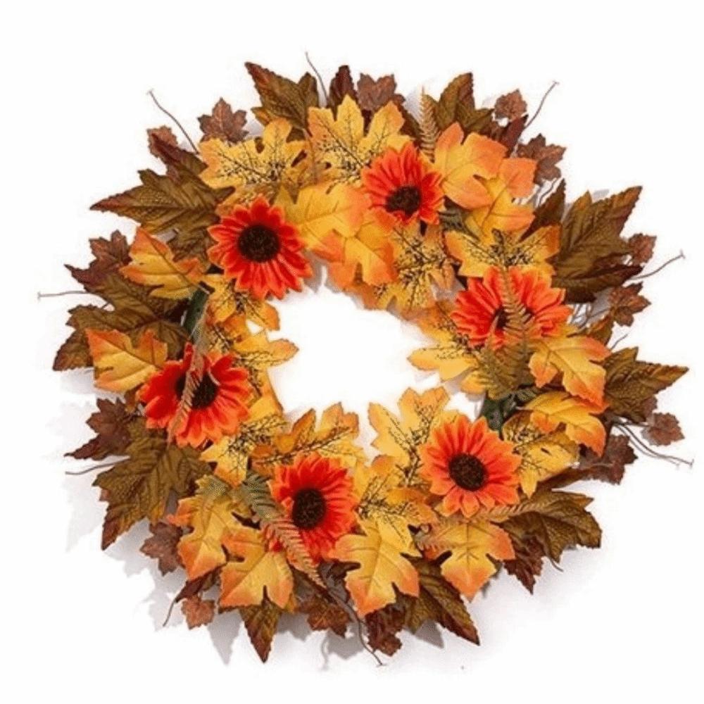 Autumn Maple Leaf Door Wreath Rustic Style Artificial Wreath Fall Wreath Farmhouse Decor