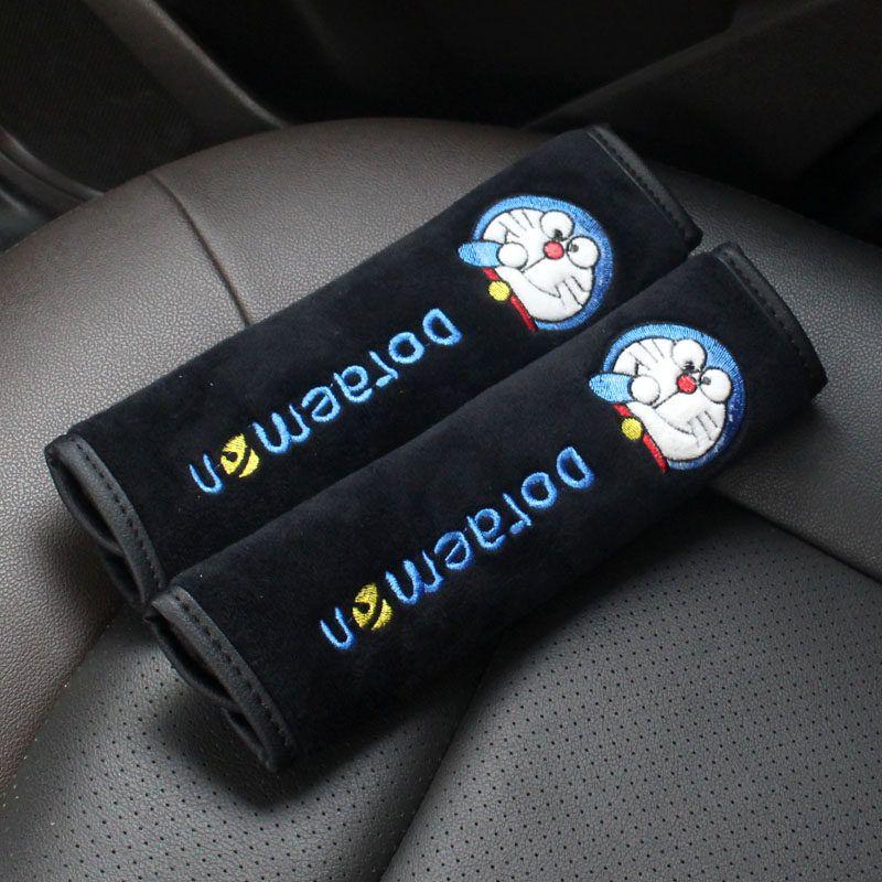 

Car Seatbelt Shoulder Pads, a Pair of Cute Cartoon Car Seatbelt Protectors, Extended Seatbelt Covers for Car Use Suede-Black 1 Pair