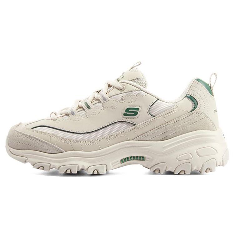 Skechers DLites 1.0 Mocha Bear Мате Ткань Кожа Шнуровка Амортизирующие Прочные Легкие Низкие Папины Кроссовки Женские кроссовки 896145-NTGR 35