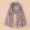 Women Girls Chiffon Scarf Gift Kitten Shawl Scarf Fashion Cartoon Cat Printed Scarf