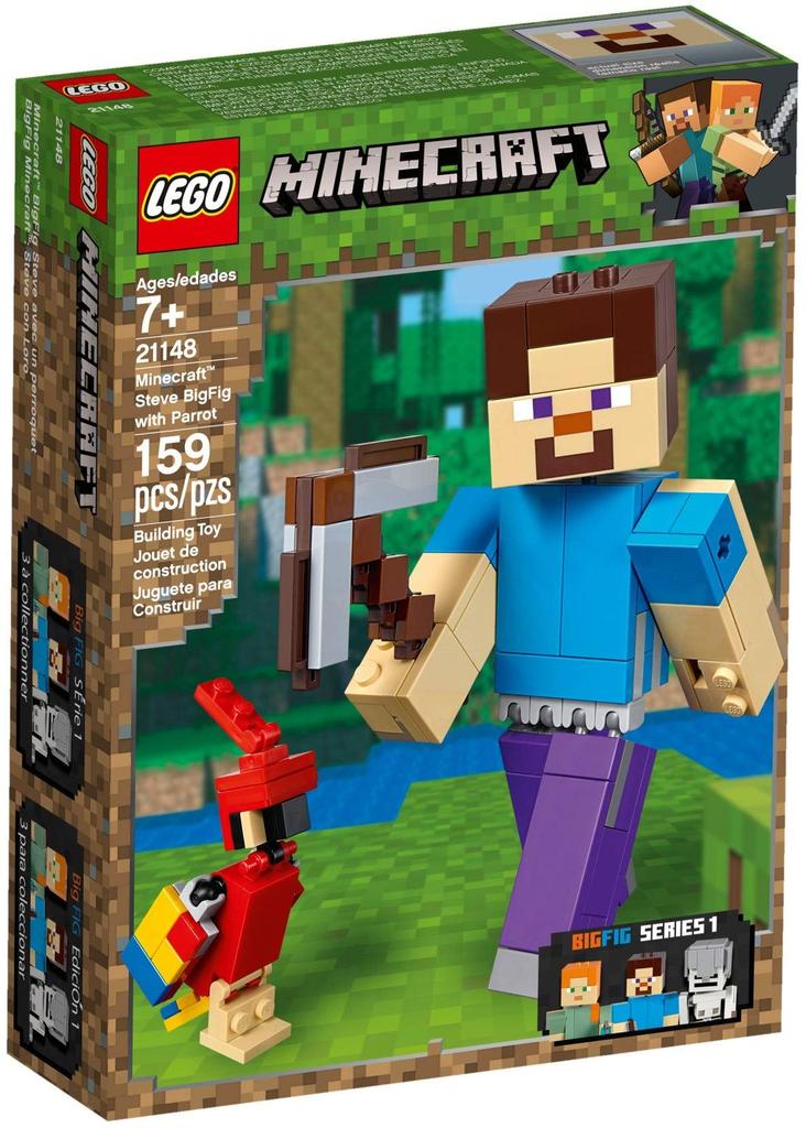 LEGO Minecraft Big Fig Steve und Papagei 21148 Bausteinspielzeug für Jungen