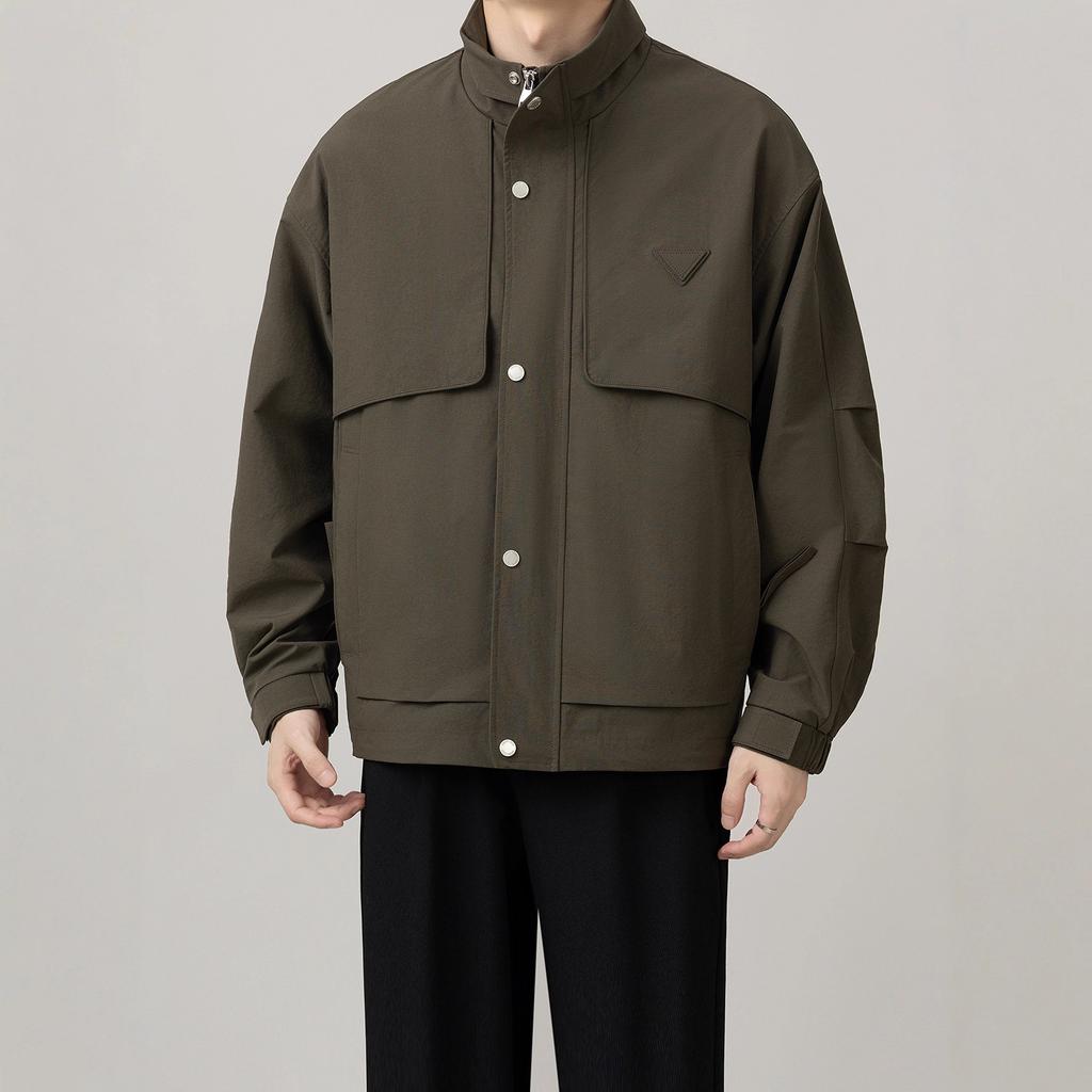 Autumn New Men's Stand-Up Collar Jacket Men's Loose Casual Versatile Fashion Men's Trend Jacket