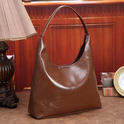 Lazy Style Retro Large-capacity Tote Bag Female Oil Wax Leather All-match Commuter One-shoulder Handbag