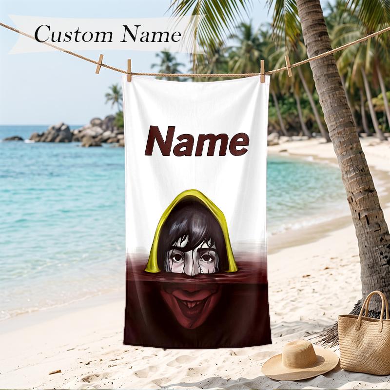 it Custom Name Printed Beach Towel Personalized Soft Towel For Swimming Beach Travel