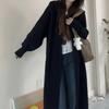 Cozy Hooded Long Knit Cardigan - Thick, Loose Mid-Length Sweater for Autumn/Winter
