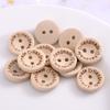 20pcs 2 Holes Natural Wooden Buttons for Clothes Decorative Button Diy Handmade 2 Eyelets Bottons Sewing Accessories3