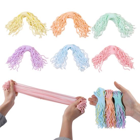 

2Pcs Stress Relief Noodles Toy Soft TPR Elastic Rope Fidget Toy Kids Teens Adults Portable Decompression Simulated Spaghetti Stretch Sensory Toy рожевий