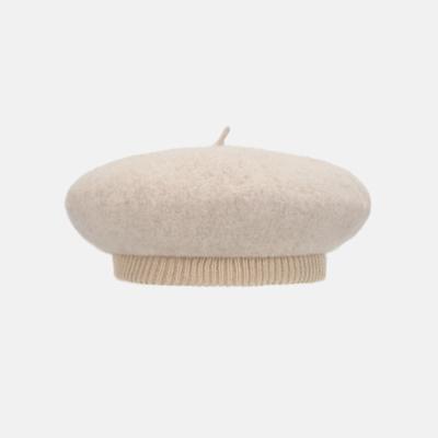 WHITE SANDS Patch Wool Beret Oatmeal