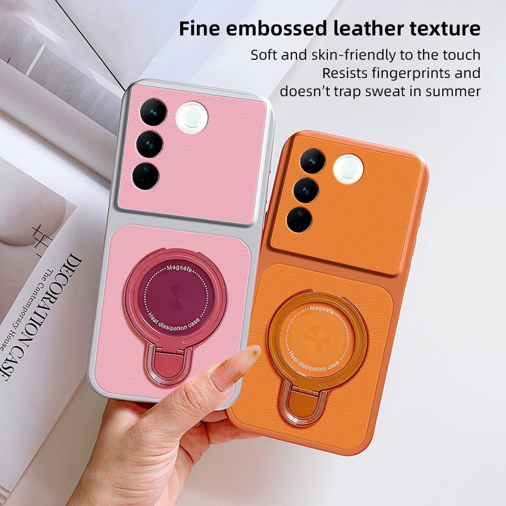 For Vivo S16 S16 Pro Case Vivo V27 V27 Pro Cover Vivo S16e Vivo V27e leather Case Magnetic Bracket Magsafe Holder Stand Cover