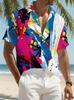 Men'S Colorful Graffiti 3D Printed Short-Sleeve Hawaiian Shirt, Perfect for Casual Wear On Spring And Summer Beach Holidays