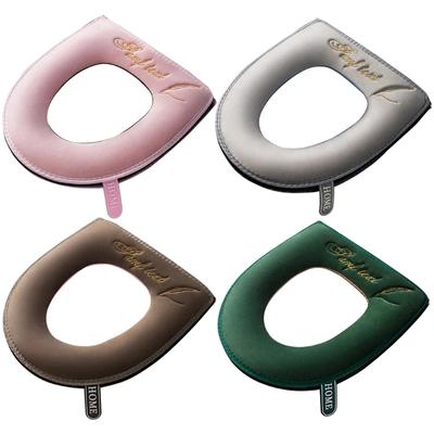 Universal Toilet Seat Cover Winter Warm Soft WC Mat Bathroom Washable Removable Zipper with Flip LidHandle Waterproof Household