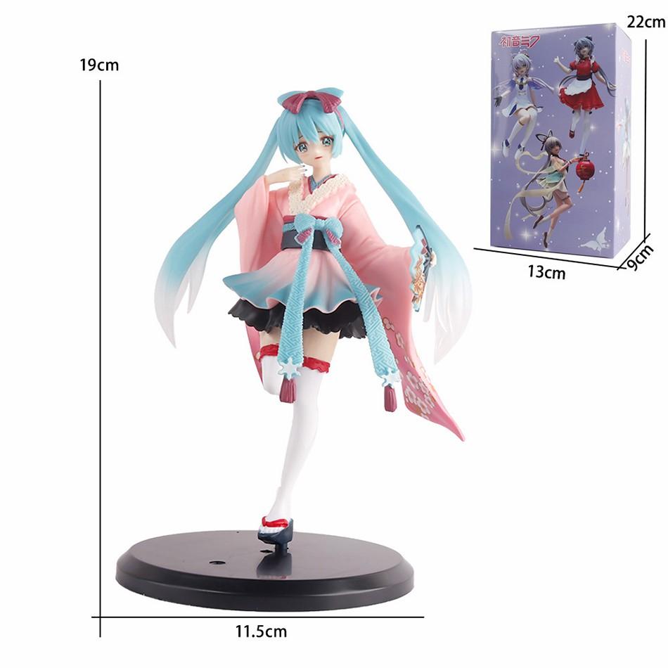The Anime Figure Cherry Blossoms Dress Action Figures Kawaii Swimsuit Vocaloid Pvc Collectible Model Toys Girl Gift