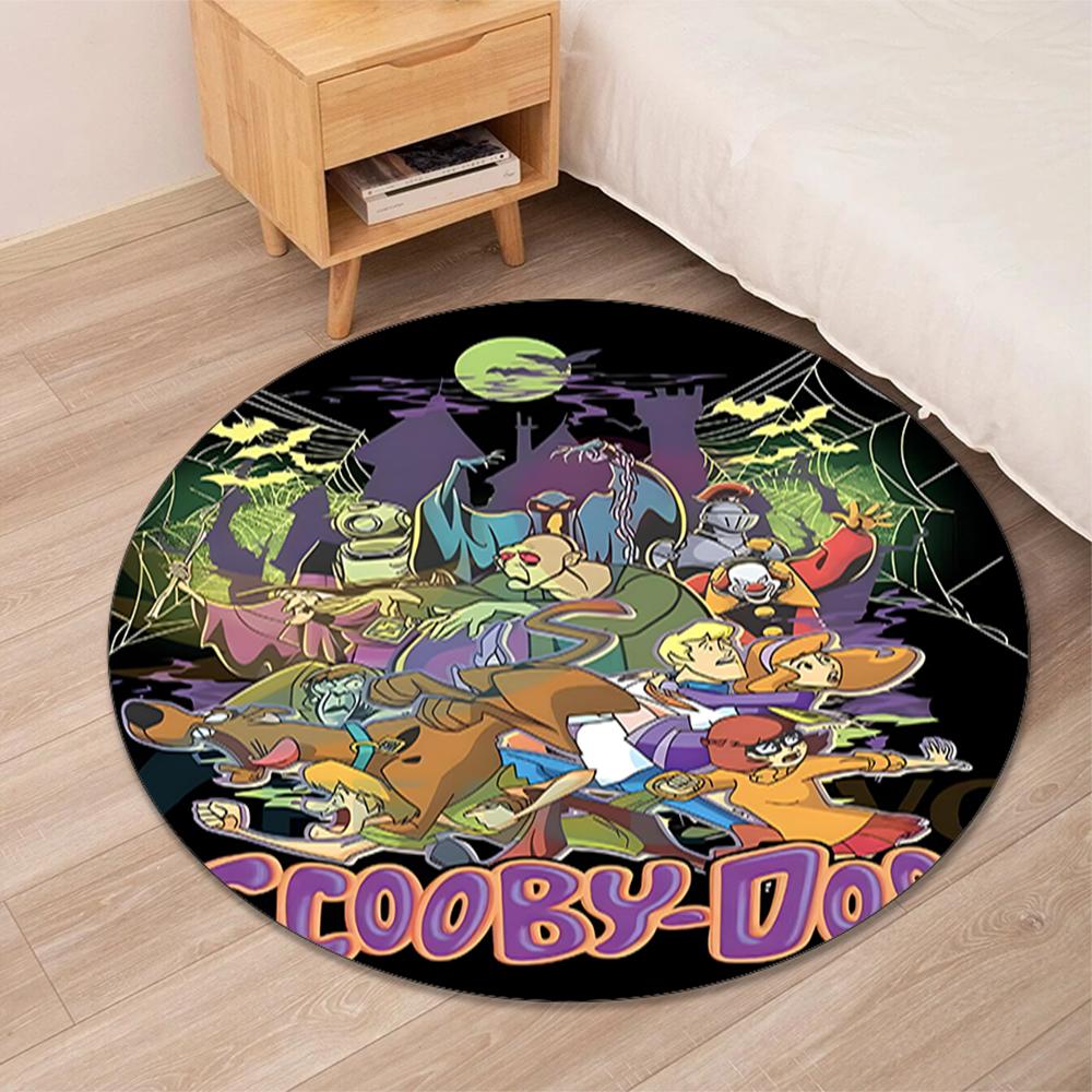 Scooby-Doo Printed Round Rug Carpet Chair Rug Area Rug Entryway Doormats,for Office Chair Living Room Bedroom Kitchen Room.