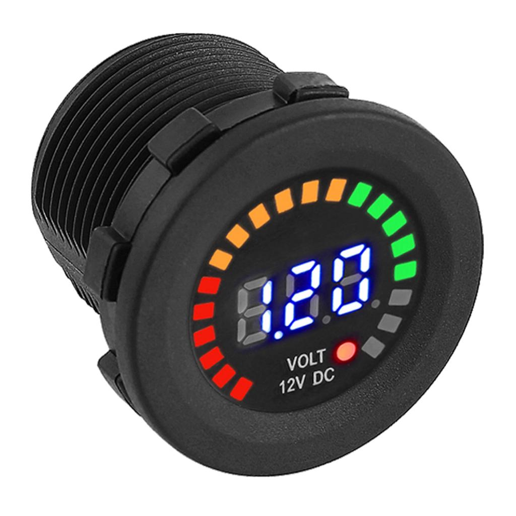 12 V Motorcycle Car LED Digital Display Voltmeter Waterproof Voltage Volt Meter Gauge Black New