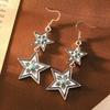 Böhmische Diamant Türkis Blume Stern Ohrringe Hohes Niveau Retro Ethnischer Stil Ohrringe
