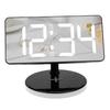 Digital Alarm Clock with Wireless Charging RGB Mirror LED Display Bedside Clock with Adjustable Brightness Snooze for
