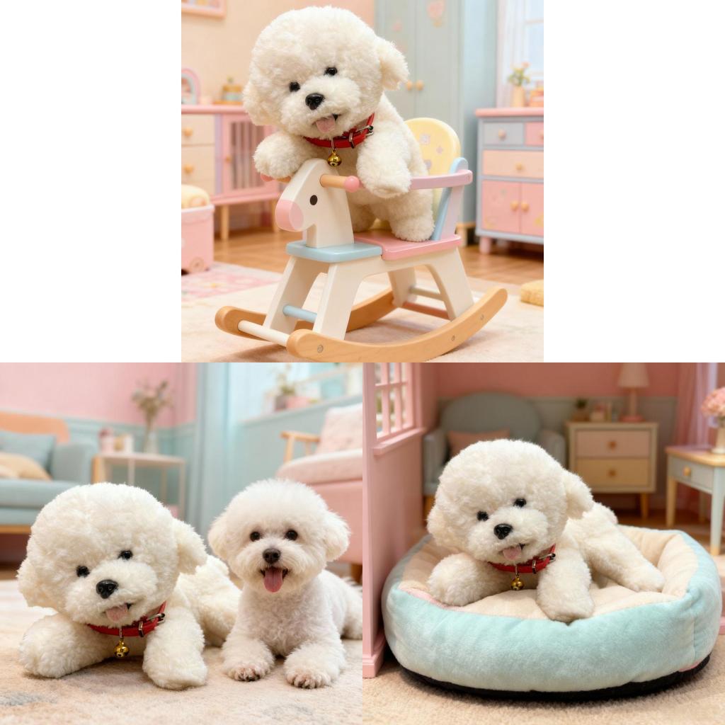 Plush Bichon Dog Toy With Soft Pp Cotton Filling For Kids Gift And Play