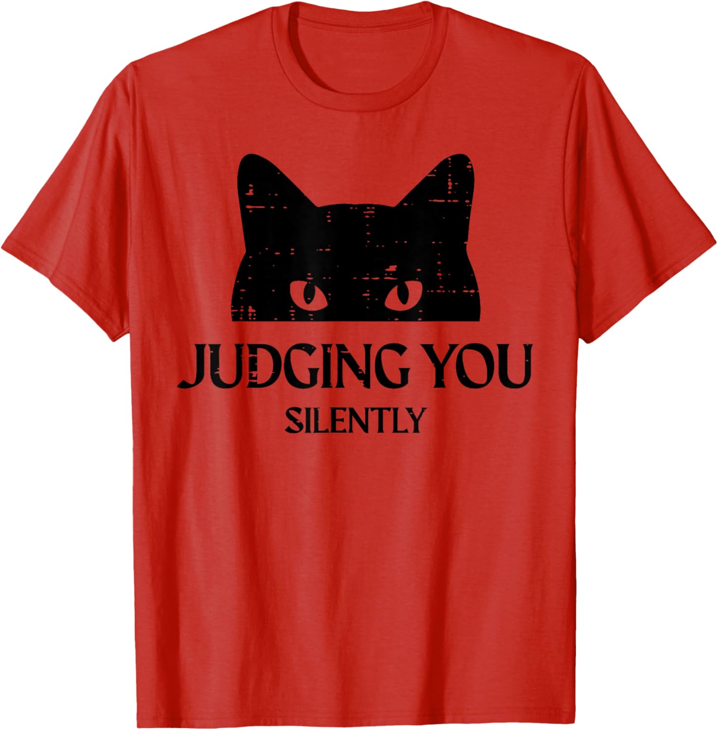 Judging You Silently Cat Peeking Graphic TShirt Men Women Casual Cotton Tee S