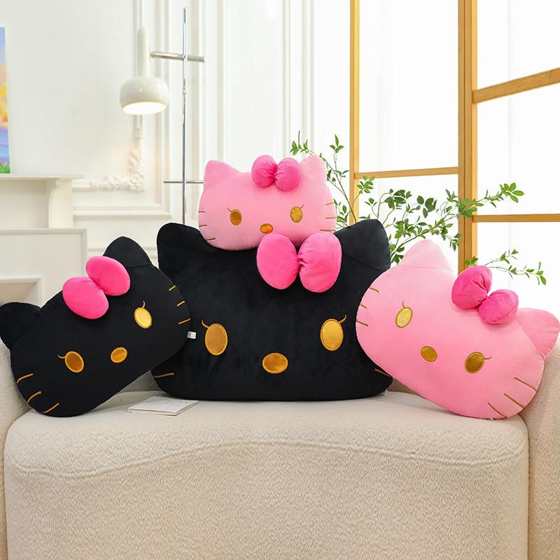 Black Skin Pink Kitty Cat Couple Pillow Plush Toy Children And Teens Room Decor